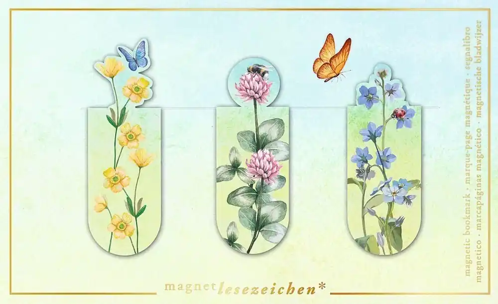 Magnetische boekenlegger Bloemenweide – set van 3 met bloemendesigns Beste Prijs