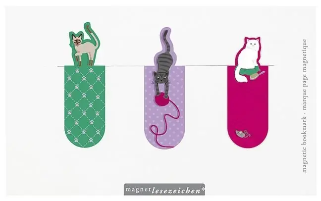 Merkproduct Magnetische boekenlegger Katten – set van 3 met kattenillustraties