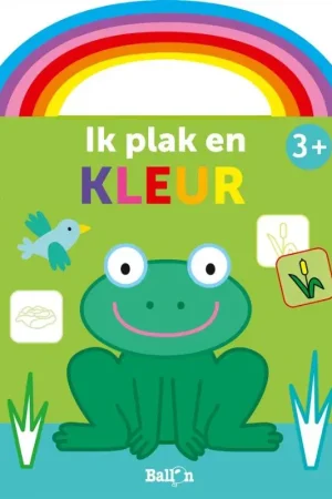 Aanbieding Ik plak en kleur 3+ (kikker groen)