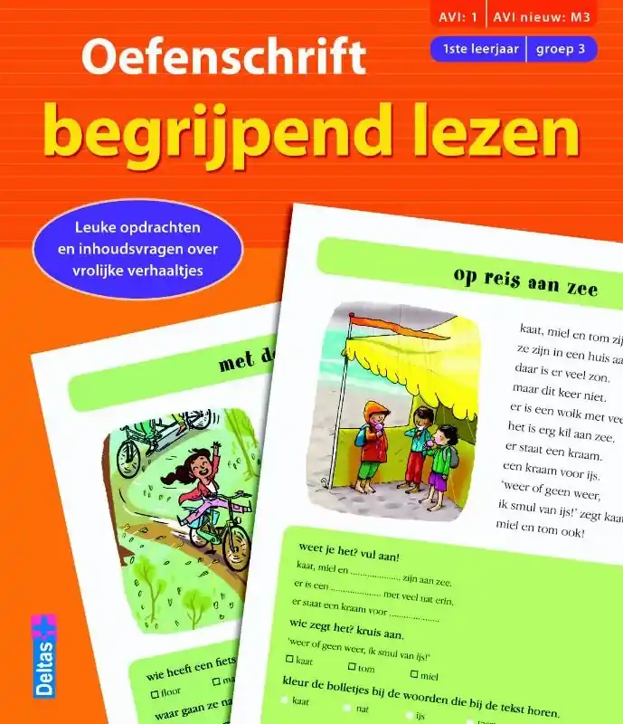Oefenschrift begrijpend lezen AVI 1, AVI nieuw M3, 1ste leerjaar groep 3 Snelle Levering