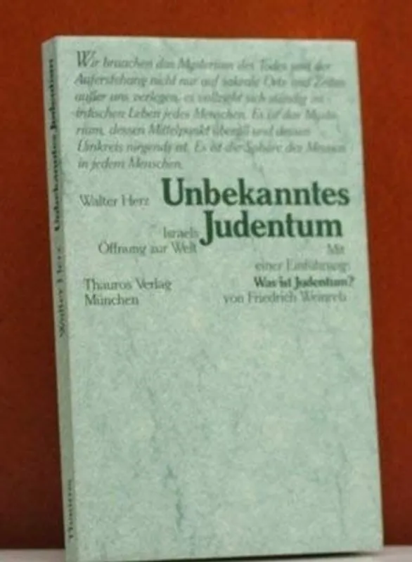 Rechtstreeks Van De Fabrikant Unbekanntes Judentum: Israels Öffnung zur Welt (German Edition) - Walter Herz