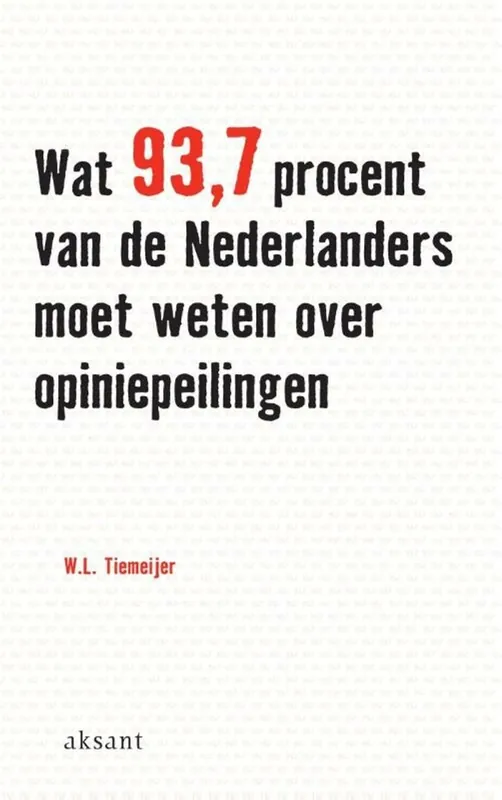 Wat 93.7 procent van de Nederlanders moet weten over opiniepeilingen - W.L. Tiemeijer Koop Vandaag