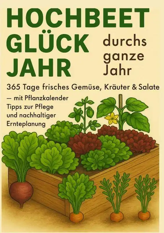 Speciale Aanbieding Hochbeet-Glück durchs ganze Jahr – 365 Tage frisches Gemüse, Kräuter & Salate – mit Pflanzkalender, Tipps zur Pflege und nachhaltiger Ernteplanung / 1 Edition