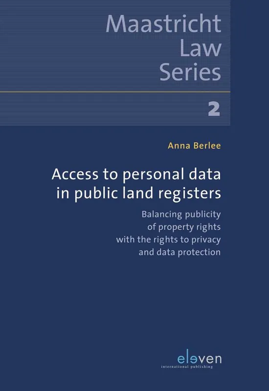 Access to Personal Data in Public Land Registers / 1st Edition Bestseller