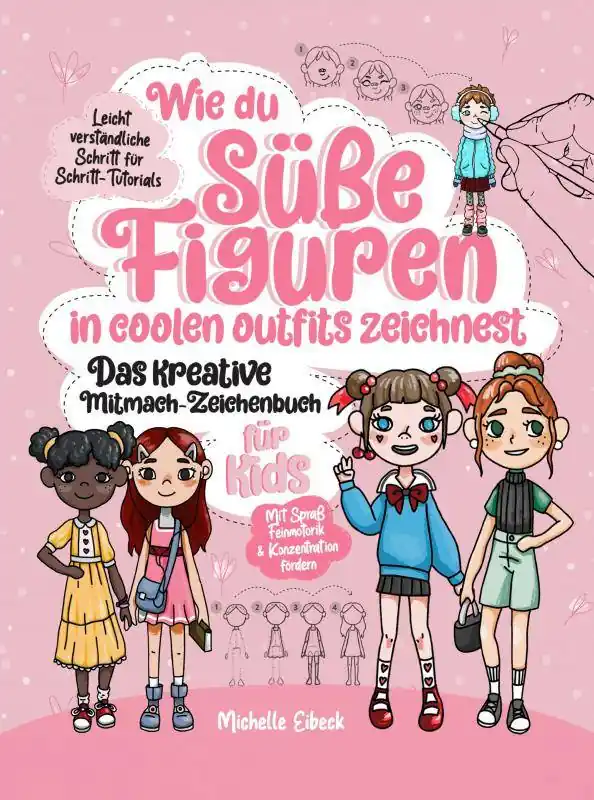 Wie du süße Figuren in coolen Outfits zeichnest - Das kreative Mitmach-Zeichenbuch für Kids / 1 Edition Actieprijs