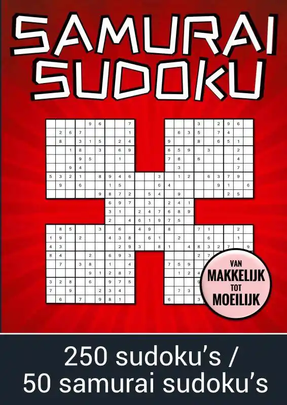 Uitverkoop Samurai Sudoku - van Makkelijk tot Moeilijk - 250 Sudoku's / 50 Samurai Sudoku's / Druk 1