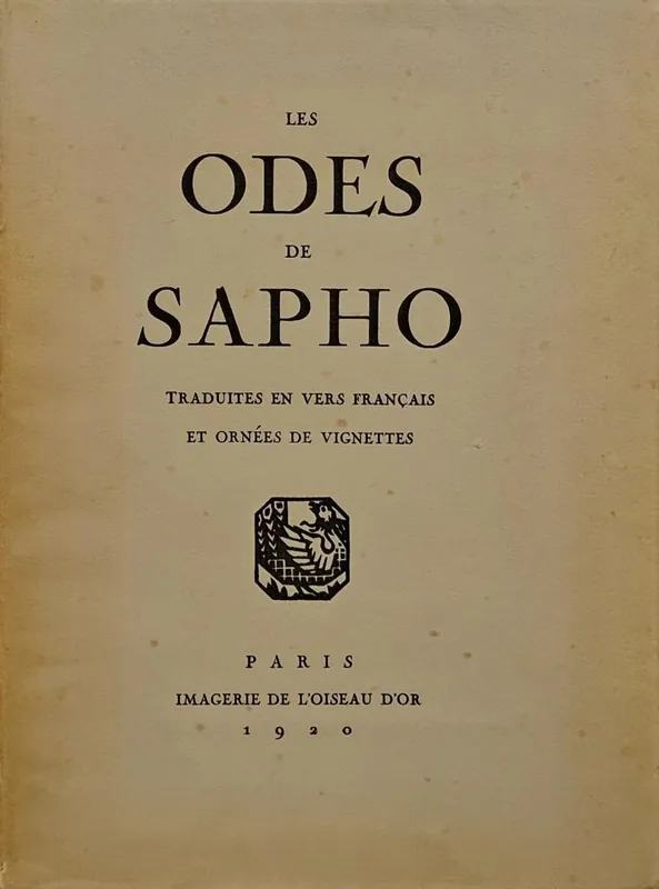 Les Odes de Sapho - SAPHO & BAUDIN, Georges (vignettes) Hoge Kwaliteit