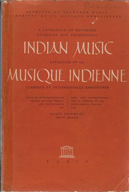 Indian music / musique Indienne - DANIELOU, Alain Hete Deal