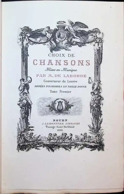 Dagaanbieding Choix de Chansons Mises en Musique 4 volumes - M. De La Borde