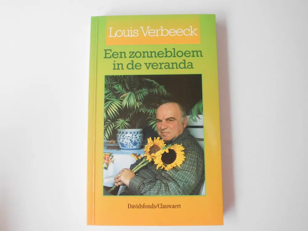 Op = Op Een zonnebloem in de veranda - Louis Verbeeck