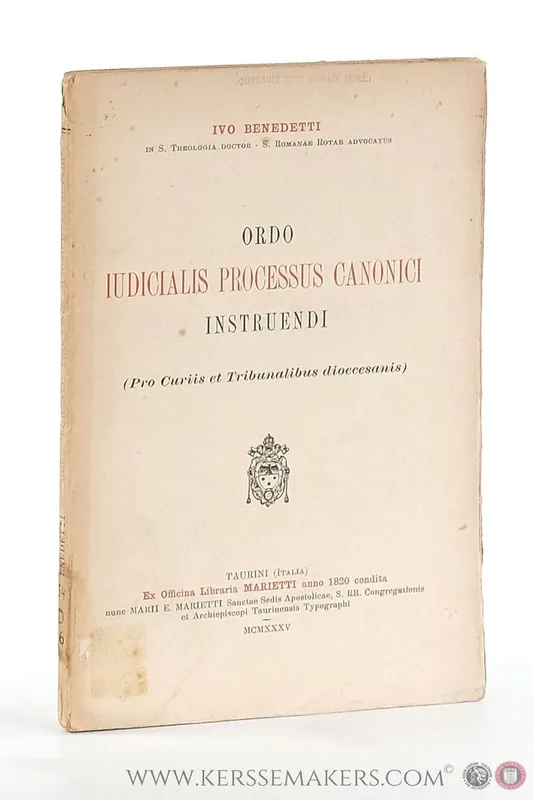 Nu Kopen Ordo Iudicialis processus Canonici Instruendi (Pro Curiis et Tribunalibus dioecesanis). - Benedetti, Ivo.