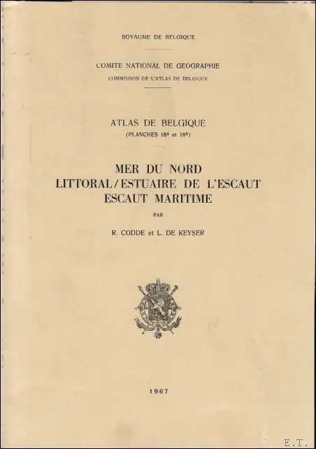 Merkproduct Mer du Nord, c te, estuaire de l'Escaut, mer de l'Escaut. Atlas de Belgique - Codde, R./ Keyser, de, L.