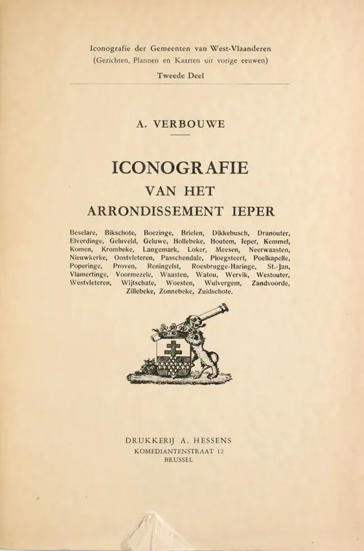 Iconografie van het arrondissement Ieper - VERBOUWE, A. Gratis Verzending