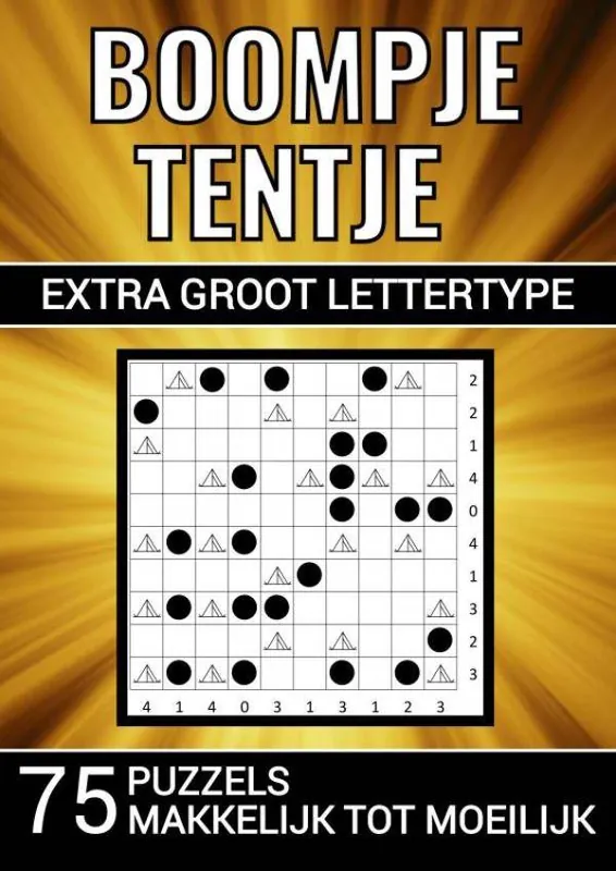 Hoge Kwaliteit Boompje Tentje - Extra Groot Lettertype - 75 Puzzels, Makkelijk tot Moeilijk / Druk 1
