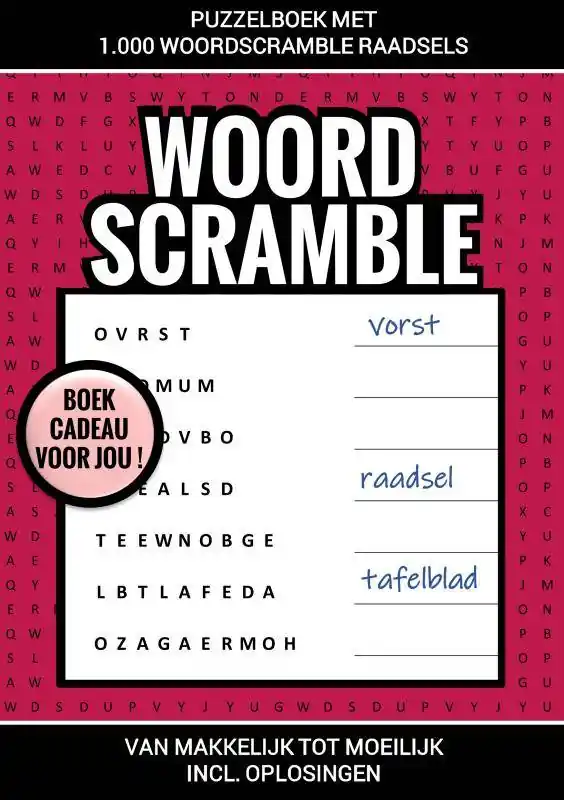 Op = Op Boek Cadeau voor Jou! - Puzzelboek met 1.000 Woord Scramble Raadsels / Druk 1